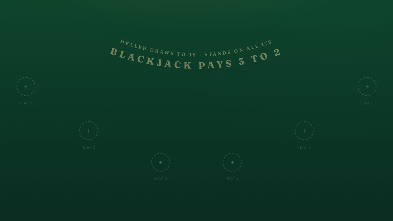 The live multiplayer blackjack table with six seats