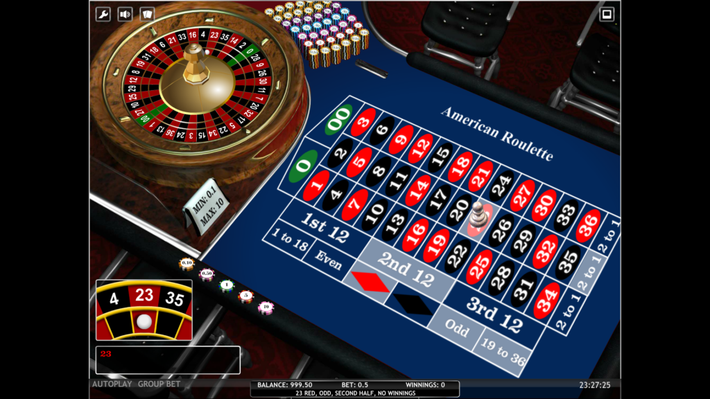 a picture of a roulette table
