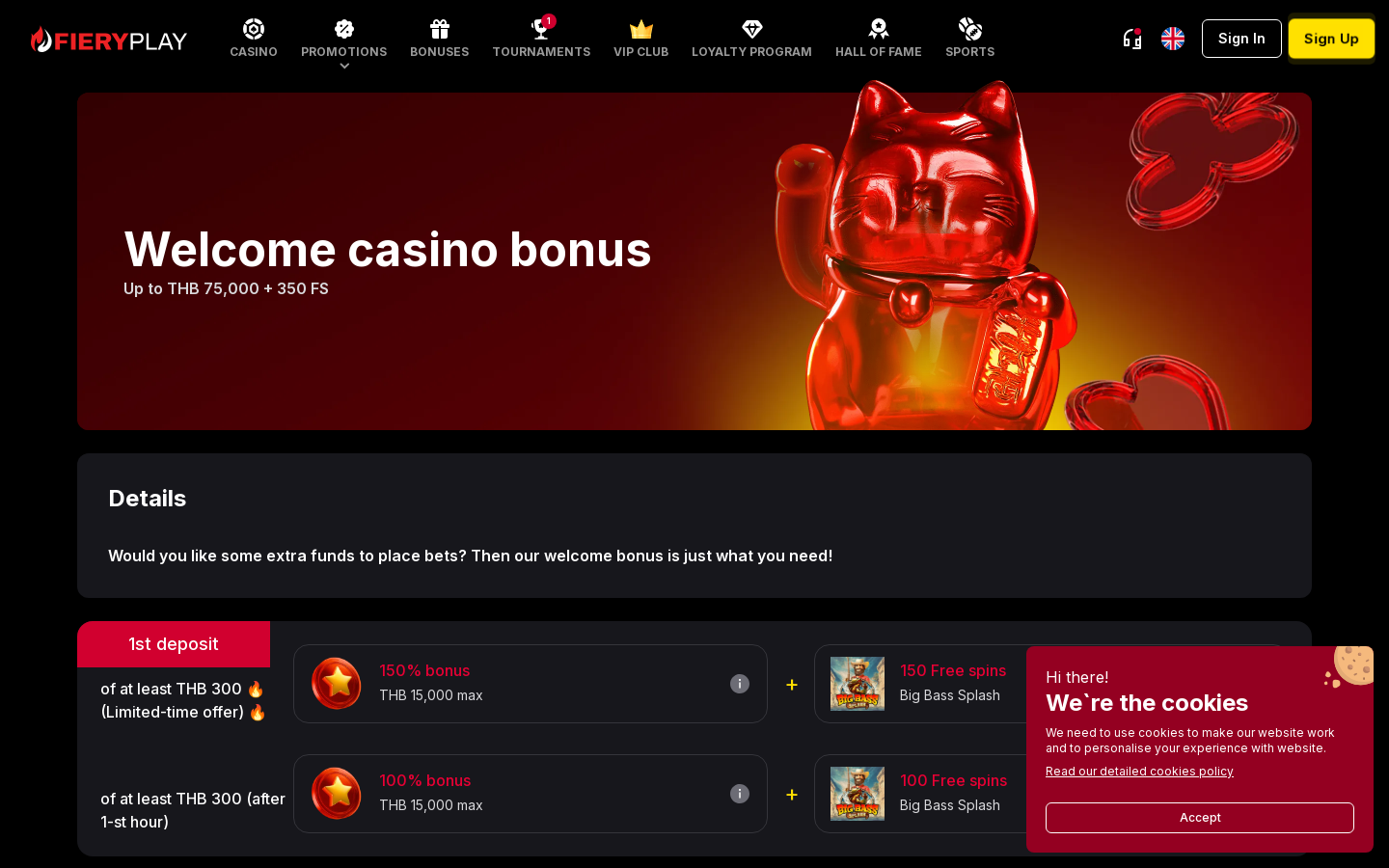 Fiery Play Casino game lobby