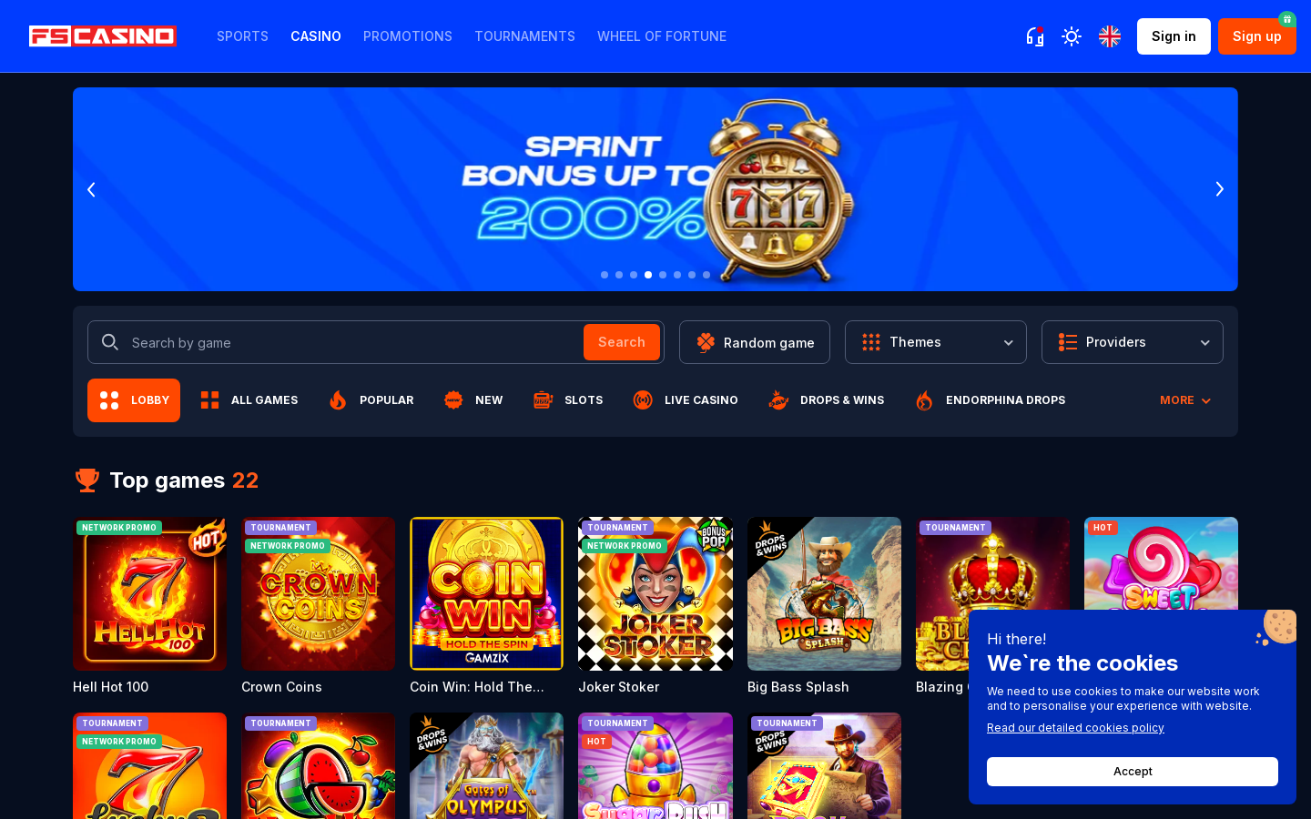 FS Casino game lobby