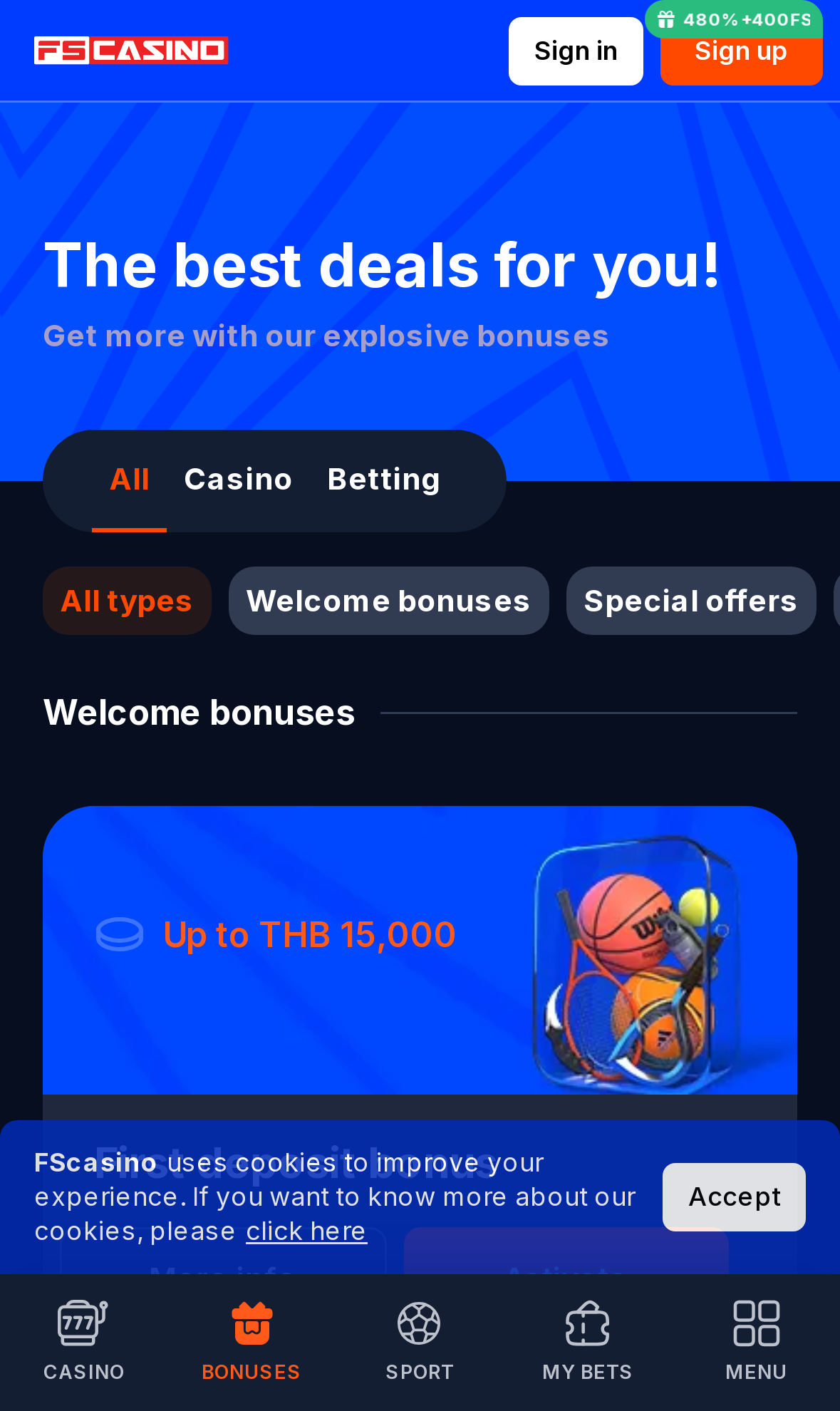 FS Casino promotions on mobile