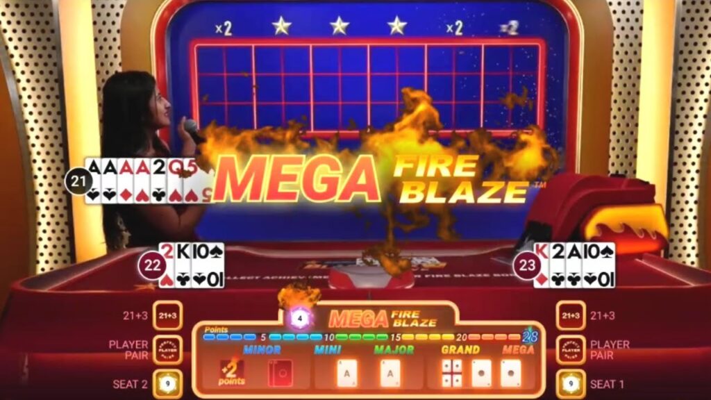 Mega Fire Blaze Blackjack game table