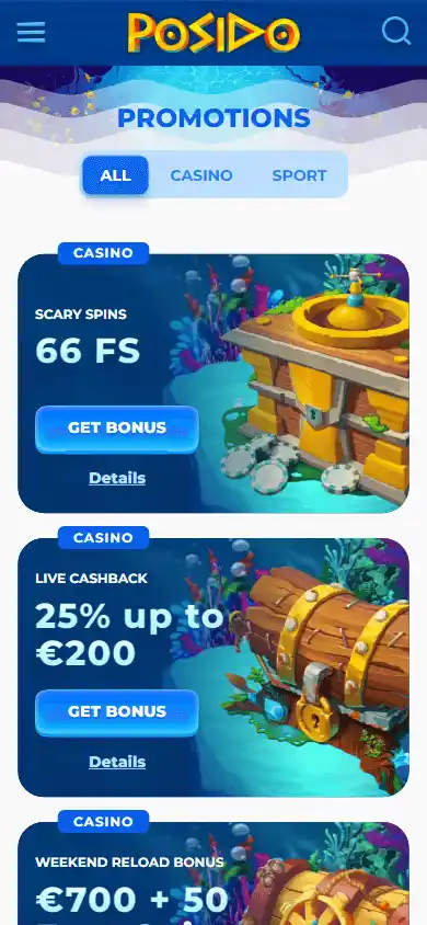Posido promotions on mobile
