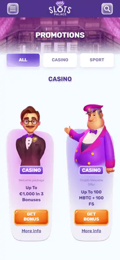 SlotsPalace Casino promotions on mobile